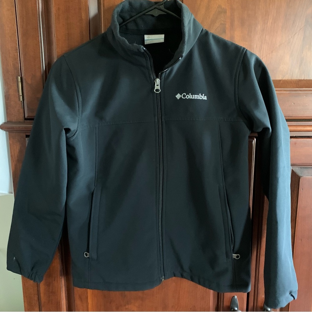 Columbia Black Softshell Kids Unisex Size Medium M Fleece Bowen Lake Jacket Coat